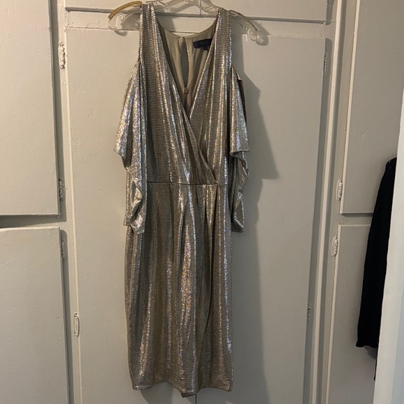 RACHEL Rachel Roy Dresses & Skirts - RACHEL Rachel Roy Metallic Silver Midi Dress